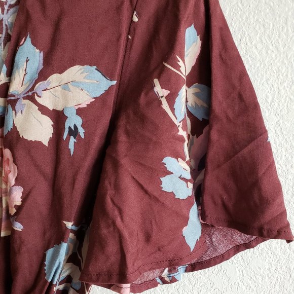 SMYM Andrea Wrap Dress Burgundy Floral XS S - Picture 4 of 9